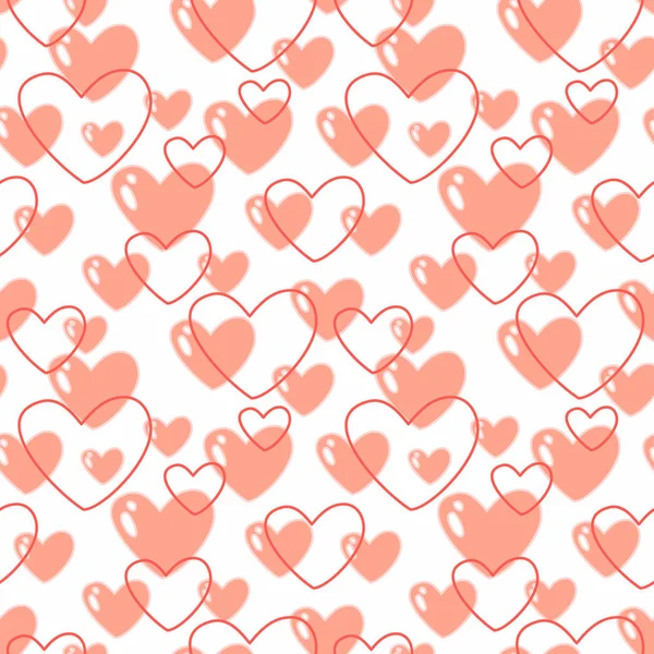 Seamless pattern with hearts of tender color and with. Vector illustration... — Stockový vektor