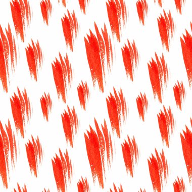 Kusursuz desen. Suluboya el yapımı. Soyutlama. Fırça darbesi ya da fırça darbesi, kırmızı.