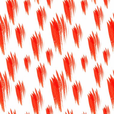 Kusursuz desen. Suluboya el yapımı. Soyutlama. Fırça darbesi ya da fırça darbesi, kırmızı.