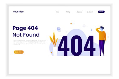 Modern düz dizayn hatası 404 iniş sayfası. Tasarım web siteleri, iniş sayfaları, Ui, mobil uygulamalar, posterler, afişler için kullanılabilir