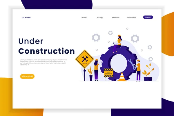 Modern Platt Design Konstruktion Landningssida För Plats Uppbyggnad Kan Användas — Stock vektor