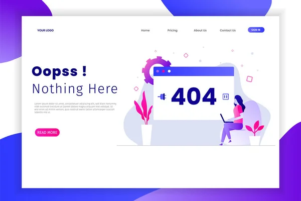 Modern Platt Design Fel 404 Landningssidor Designen Kan Användas För — Stock vektor