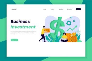 Yatırım iniş sayfası web sitesi. Bu tasarım web siteleri, iniş sayfaları, Ui, mobil uygulamalar, posterler, afişler için kullanılabilir