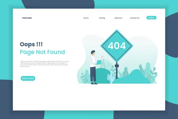 Página 404 Conceito Landing Page Não Encontrado Com Mulheres Pessoas — Vetor de Stock