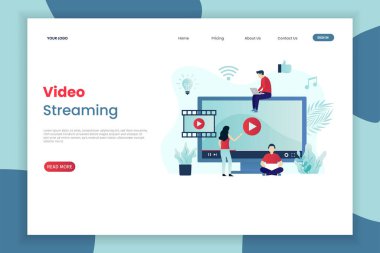 Video servis iniş sayfası şablonu. İniş sayfası şablonu