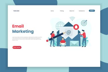 Siteler için düz konsept e-posta pazarlama şablonu