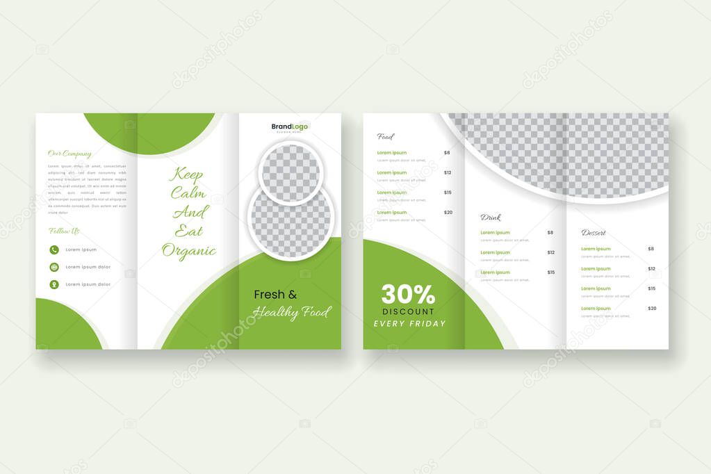 Healthy resaturant brochure tri-fold template