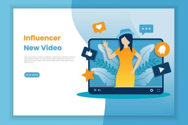 Yeni video kaydedici illüstrasyon konsepti. Bu tasarım web siteleri, iniş sayfaları, UI, mobil uygulamalar, posterler, afişler için kullanılabilir