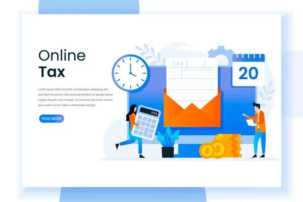 Online Skatt Landning Sida Illustration Denna Design Kan Användas För — Stock vektor