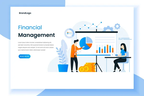 Concepto Ilustración Landing Page Gestión Financiera Este Diseño Puede Utilizar — Archivo Imágenes Vectoriales