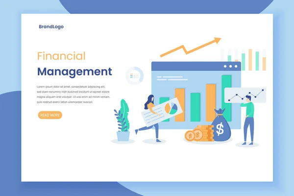Finansal yönetimin modern daire tasarımı kavramı. Bu tasarım web siteleri, iniş sayfaları, UI, mobil uygulamalar, posterler, afişler için kullanılabilir