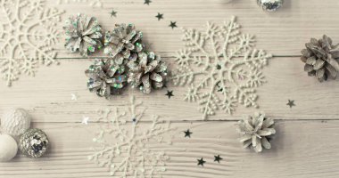 Noel arkaplanı beyazlatılmış ahşap ahşap esprili