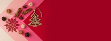 Karlı ve grafik desenli Noel arkaplanı