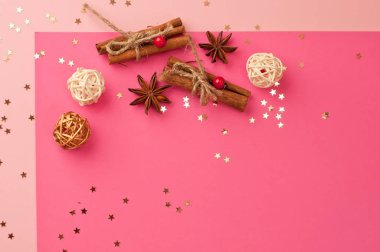 Karlı ve grafik desenli Noel arkaplanı