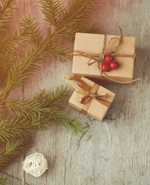 Eski ahşap gri bada eski usul eski usul Noel arkaplanı