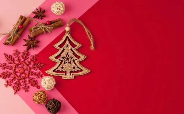 Karlı ve grafik desenli Noel arkaplanı