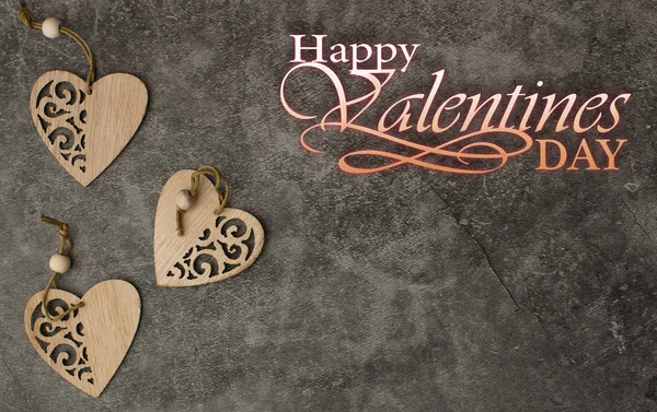 Holiday background for Valentine's Day on a gray cement backgrou — 스톡 사진