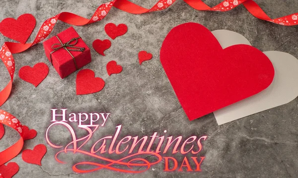 Holiday background for Valentine's Day on a gray cement backgrou — 스톡 사진