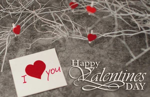 Holiday background for Valentine's Day on a gray cement backgrou — 스톡 사진