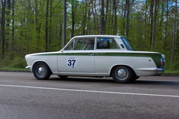 1965 ford lotus cortina bei der adac wurttemberg Historische Rallye — Stockfoto