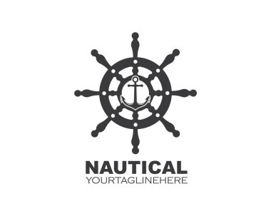 Denizcilik denizciliğinin dümen vektör simgesi