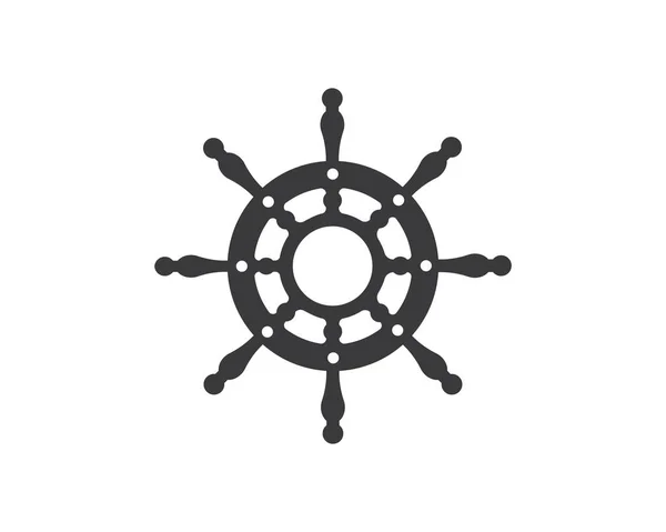 Steuerung Schiff Vektor Logo Symbol der nautischen maritimen — Stockvektor