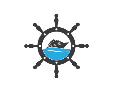 Denizcilik denizciliğinin dümen vektör simgesi