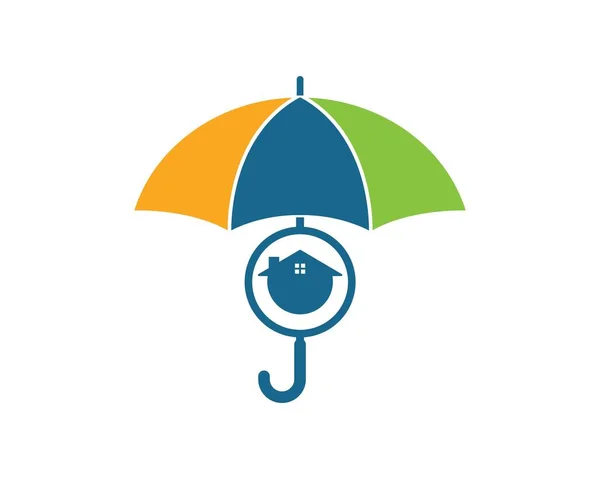 Ícone do logotipo do vetor guarda-chuva de design de propriedade de seguros —  Vetores de Stock