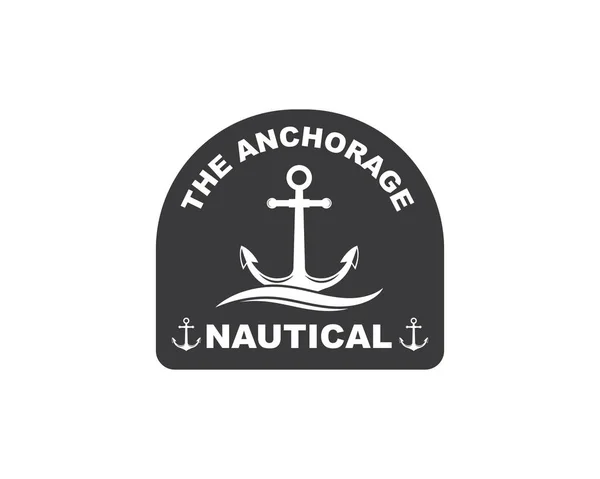 Bateau à gouverner logo vectoriel icône de la marine nautique — Image vectorielle