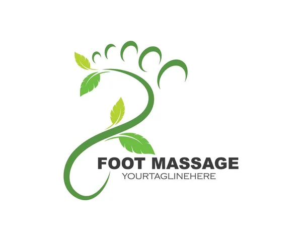 Pé ilustração Logo vetor para massagem de negócios, terapeuta desi — Vetor de Stock