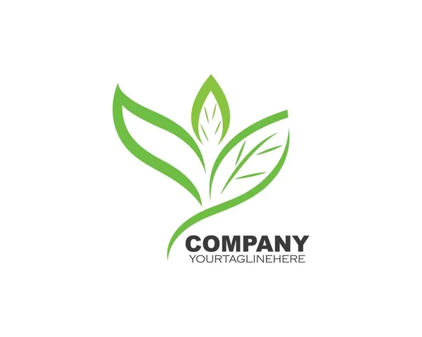 Logo's van groene blad ecologie natuur element vector — Stockvector