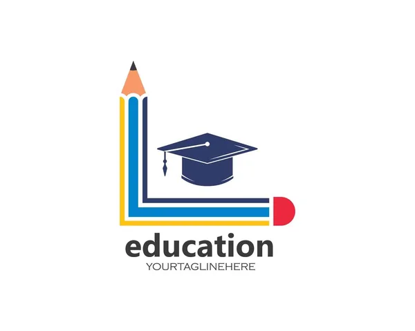 Pencil vector illustration icon and logo of education — Stock Vector