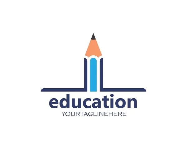 Illustration vectorielle crayon icône et logo de l'éducation — Image vectorielle