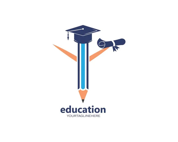 Pencil vector illustration icon and logo of education — Stock Vector