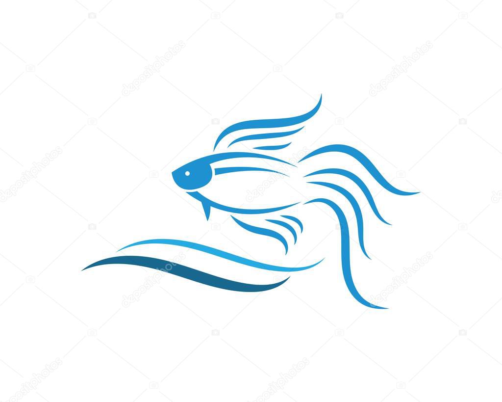 Betta fish icon vector illustration design template