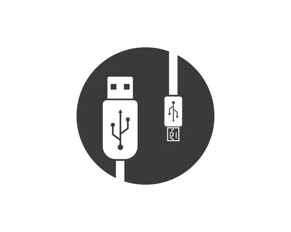 Illustration vectorielle icône USB — Image vectorielle