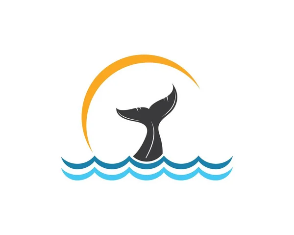Cola de ballena icono vector ilustración diseño — Vector de stock