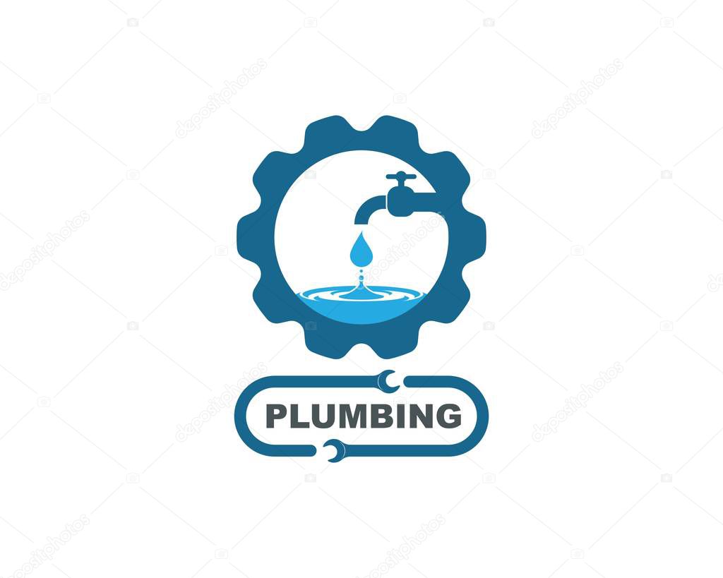 plumbing vector illustration logo icon