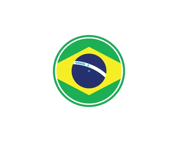 Brezilya bayrak vektör illüstrasyon simgesi — Stok Vektör