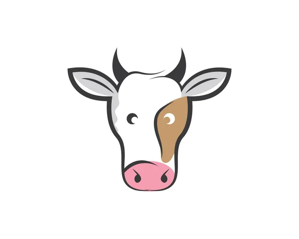 Vaca logotipo vector ilustración templat — Vector de stock