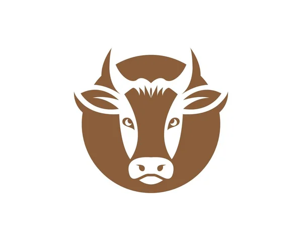 Vaca logotipo vector ilustración templat — Vector de stock