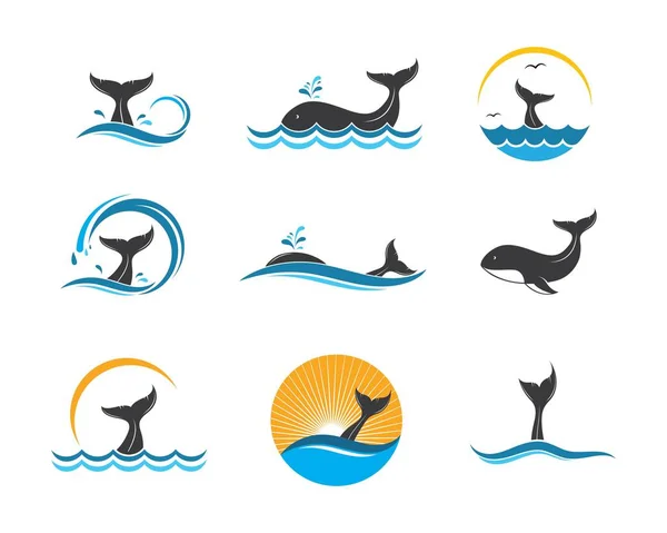 Ikona ilustracja ogon ogonek projekt wektor wieloryb — Wektor stockowy