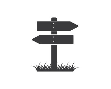 Tahta işaret simgesi vektör illüstrasyonu