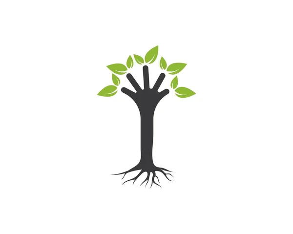 Mano albero logo modello vettoriale illustrazione — Vettoriale Stock