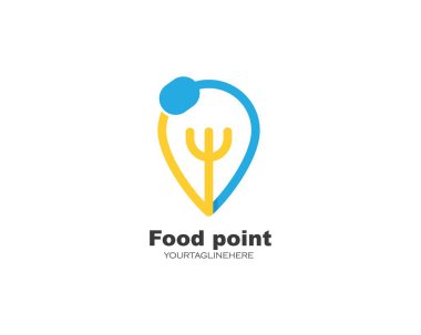 çatal,kaşık logo simgesi vektör illüstrasyon