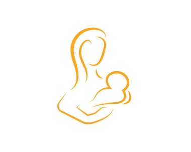 anne ve bebek vektör çizimi tasarımı