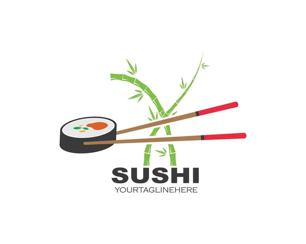 Sushi vector icona etichetta illustrazione design — Vettoriale Stock