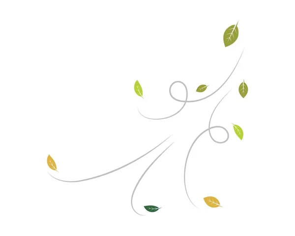 Опале листя і поклоніння вітру Векторний дизайн ілюстрації — стоковий вектор