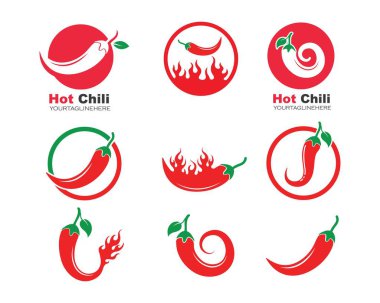 Chili logo simgesi vektör illüstrasyon tasarımı
