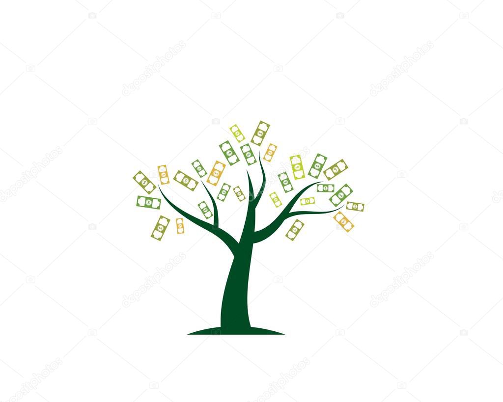 Money tree logo icon vector illustration design
